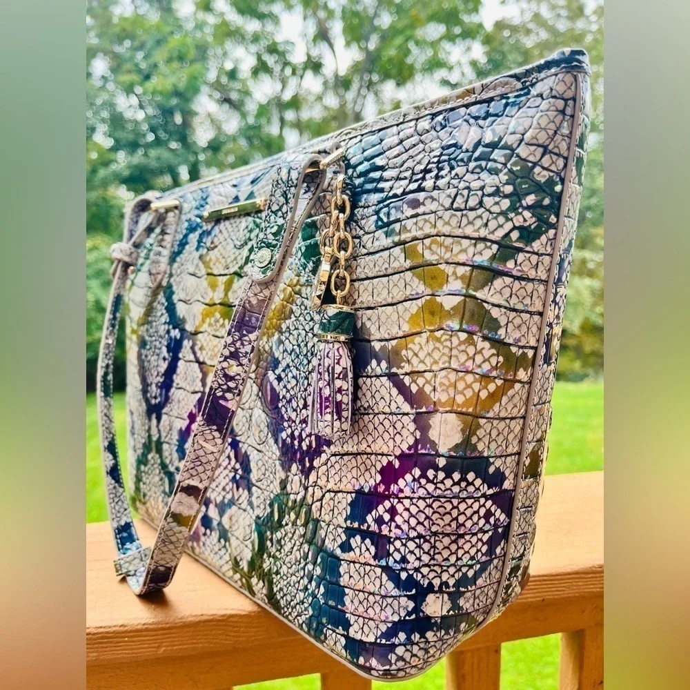 Brahmin Medium Asher Spellbound Ombre Melbourne Tote Snake Print NWT
